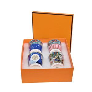 Taza de café de estilo de Ilustración creativa y personalizada, juego de regalo para banquete, taza de mano de China de hueso exquisita - Product Image 1