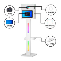 Kios Foto Digital Profesional dengan Lampu RGB, Mesin Selfie Portabel Termasuk Flight Case untuk Pernikahan Mewah