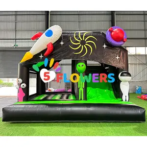 Trong Kho Không Gian Chủ Đề Inflatable Bouncer Với Trượt Người Ngoài Hành Tinh Tên Lửa Lâu Đài Bouncy Nhảy Lâu Đài Nhà Bị Trả Lại Cho Trẻ Em Vui Vẻ