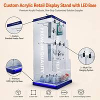 Support d'affichage personnalisé en acrylique pour accessoires de téléphone avec lumière LED, présentoir rotatif de comptoir pour câbles de charge, idéal pour les magasins