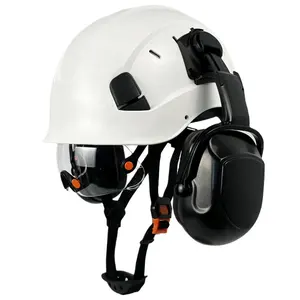 Ansi với earmuffs kính công nghiệp xây dựng ABS an toàn Mũ bảo hiểm CE tùy chỉnh ogo mũ cứng