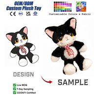 Jouet en peluche chat mignon personnalisé, animaux en peluche personnalisables, jouet en peluche doux, chaton kawaii, peluches, poupée en peluche, vente en gros OEM ODM