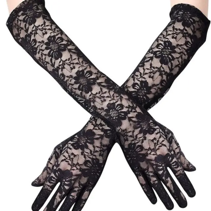 TY Lengthened lace gloves Wedding Party Sexy lace gloves Drive Ride Sun protection bridal party gloves