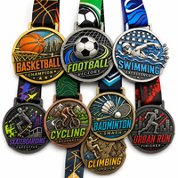 Médaille personnalisée de haute qualité fabriquée par le fabricant, design 3D, or, émail souple ou dur, métal, médaille de récompense pour les vainqueurs de courses sportives