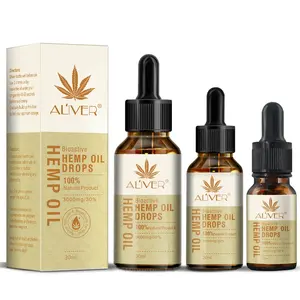 ALIVER China Wholesale Skincare 3000mg Hemp Essential Oil Drops Help Sleep Liquid Hemp Seed Oil for Body Hair Care with Msds