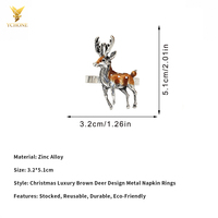 Ychonee – Nouveauté : Anneau de serviette de luxe en métal motif cerf marron pour Noël, idéal pour la décoration de table de fête et de mariage, accessoires de table.