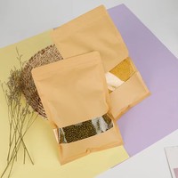 Sachet en papier kraft mini, thermoscellé sur trois côtés, de qualité alimentaire, personnalisé, pour l'emballage alimentaire, avec doublure en aluminium
