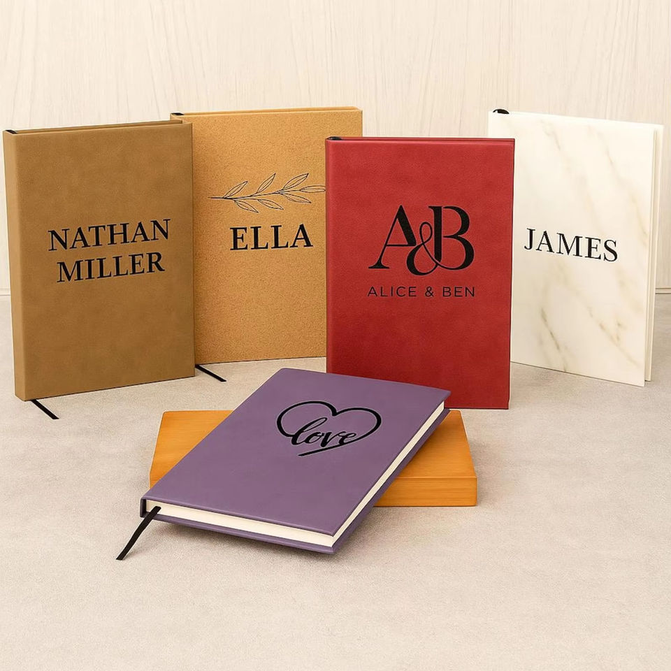 Personalized Leather Journal Custom Engraved Notebook Logo Business ...