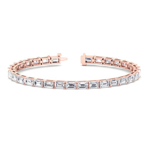 Pulsera de tenis de lujo contemporáneo con diamantes cultivados en laboratorio de corte esmeralda de plata de ley 925, duradera, MOQ bajo, premium - Product Image 3
