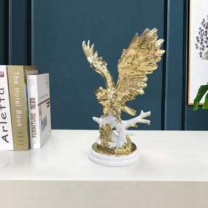 Figura china <span class=keywords><strong>de</strong></span> decoración <span class=keywords><strong>de</strong></span> escritorio, estatua <span class=keywords><strong>de</strong></span> resina <span class=keywords><strong>de</strong></span> águila, <span class=keywords><strong>halcón</strong></span> dorado - Product Image 4