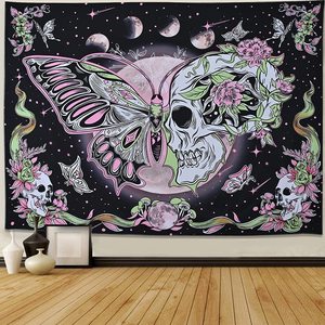 Tapisserie murale Mandala, décoration artistique de chambre, style esthétique Hippie Boho, papillon, couverture en tissu HD, tapisserie murale Trippy - Product Image 3