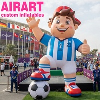 Joueur de football gonflable géant pour événements sportifs en plein air, affichage publicitaire, publicité commerciale, coloré, durable, forme personnalisée