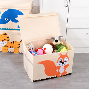 Grande <span class=keywords><strong>cassapanca</strong></span> giocattolo pieghevole per bambini con coperchio a pinza Zoo <span class=keywords><strong>contenitore</strong></span> a tema animale - Product Image 2