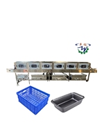Machine de lavage automatique de type tunnel pour boîtes, palettes en plastique, plateaux à œufs, paniers et caisses