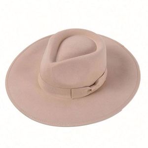 Wholesale 100% <b>Wool</b> Women Men Fedora Hat Wide Brim - Product Image 1