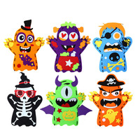 Kit de marionnettes à main en feutre pour Halloween, avec tissu non tissé, jouets à coudre pour enfants, cadeau de fête, 25x12cm, multicolore, réutilisable