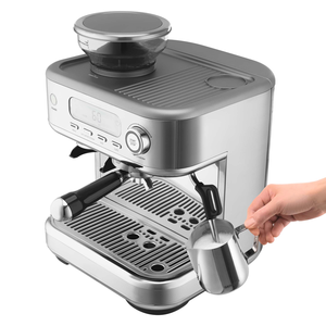 Máy pha cà phê Espresso chuyên nghiệp 15 Bar với máy xay tích hợp, màn hình LED, tự làm sạch, máy làm Latte dành cho Barista tại nhà, văn phòng - Product Image 4