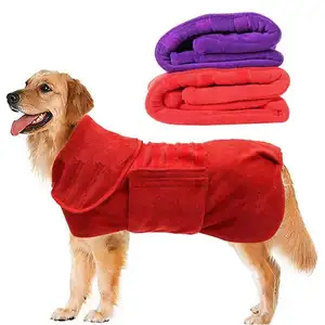 Logo personnalisé fabrication serviette en coton microfibre serviette de séchage super absorbante pour chien de compagnie