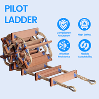 Échelle de sauvetage flexible pour bateau, avec marches en bois, pour situations d'urgence et de sécurité marine, vente en gros