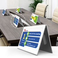 MinewTag - Placa de Identificación Digital para Conferencias con Forma de V, 6 Colores, Sistema de Oficina, Pantalla Dual de 7.3 Pulgadas, Señalización Electrónica, Tarjeta de Mesa