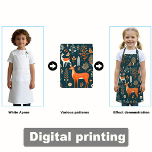 Babero de cocina ajustable para niños, <span class=keywords><strong>delantal</strong></span> de cocina personalizado, conjunto de sombrero de Chef, <span class=keywords><strong>delantal</strong></span> de poliéster sin mangas reutilizable para pintura de niños - Product Image 4