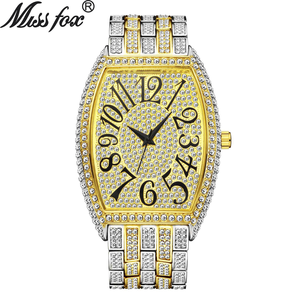 Venta Directa de Fábrica, Reloj Mecánico de Lujo para Hombre, Estilo Hip Hop, Completamente Adornado con Diamantes, Resistente al Agua, Dorado - Product Image 5