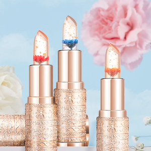Vente en gros OEM <span class=keywords><strong>rouge</strong></span> à lèvres 3 couleurs cristal fleur gelée baume à lèvres feuille d'or PH sensible à la température tasse antiadhésive étiquetage personnalisé - Product Image 4