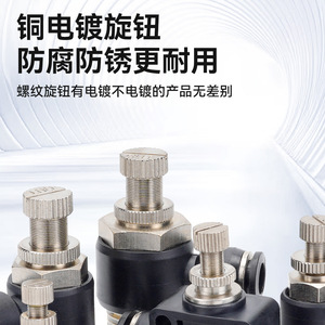 Válvula de aceleración neumática de 1/4 pulg. con rosca de inserción rápida, de plástico niquelado y cobre para válvulas de control de gas - Product Image 5