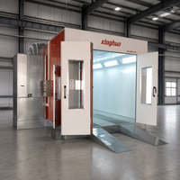 Solution tout-en-un : Cabines de peinture automobiles à chauffage diesel 24 kW 80 ° Cabine de peinture à air statique C avec éclairage 1000 lux et four automatique