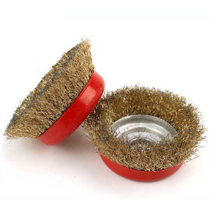 125mm Cup-Shaped Steel <b>Wire</b> <b>Brush</b> and 100mm <b>Angle</b> <b>Grinder</b> with 16-Hole Red Cup for Rust Removal Deburring - Product Image 1