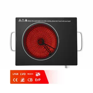 Customized portable electric glass single infrared ceramic cooker stove 2000W burner glass hob cooker cooktop for home
