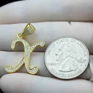 X- Alphabet <b>Pendant</b> Moissanite Diamond <b>Pendant</b> Without Chain 925 Sterling <b>Silver</b> Statement Iced Out Birthday Gift Letter <b>Pendant</b> - Product Image 2