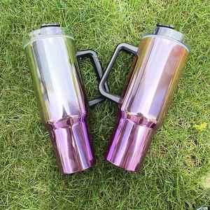40Oz New Trending Multi Colors <b>Mug</b> Gradient Sublimation Ombre Color Luxury Electroplated Tumbler - Product Image 3