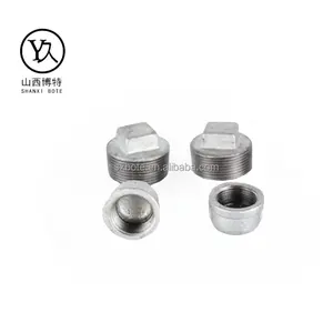 Fitting pipa besi Casting Malleable Plug tepi persegi kualitas tinggi terjual dengan baik