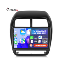 Autoradio Podofo 10'' Qualcomm pour Mitsubishi RVR 2019-2021 4+64G 8 cœurs CarPlay/Android Auto sans fil GPS WiFi 4G Ventilateur de refroidissement