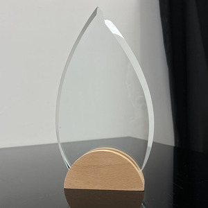 MH-NJ00833 كأس خشبي كريستال مخصص جوائز تذكارية فاخرة خشبية فارغة لافتات تكريم - Product Image 4