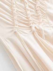 ZEVITY Nouveau débardeur long et ajusté pour femme, d'été, sans manches, avec col à nœud, design noué et volants irréguliers au bas, style féminin et délicat - Product Image 6