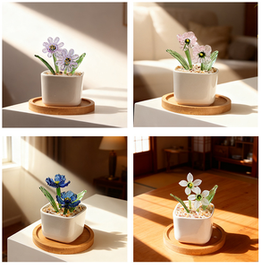 Décoration de bureau, artisanat <span class=keywords><strong>en</strong></span> verre fait main, ornements, plantes succulentes dans des pots <span class=keywords><strong>en</strong></span> verre, plantes vertes, cadeaux floraux pour la fête des mères, décembre - Product Image 4