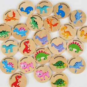 Jeu de mémoire éducatif en bois pour enfants de 4 à 9 ans : Trouvez les dinosaures identiques – Concentration et cognition amusées - Product Image 4