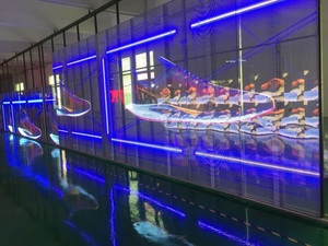 Transparent LED Poster <b>Screen</b> P3.91 HD Glass <b>Window</b> Advertising Display <b>Mesh</b> Transparent Led <b>Screen</b> P3.91 Transparent Led <b>Screen</b> - Product Image 1