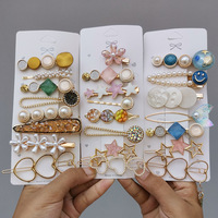 B.PHNE Ensemble de 3 ou 8 Pièces Accessoires de Coiffure Fille Style Beauté Tendance Alliage Perles Strass Épingles et Pinces à Cheveux pour Femme