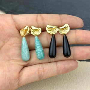 Pendientes <span class=keywords><strong>de</strong></span> Cristal Natural en Forma <span class=keywords><strong>de</strong></span> Lágrima, Chapados en Oro, para Mujer, Joyería <span class=keywords><strong>de</strong></span> Piedra Curativa para Uso Diario - Product Image 4