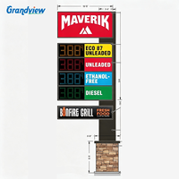 Pylon-Schild mit Hochleistungs-Digitalanzeige für Tankstellen-Überdachung, Maßanfertigung mit Stahlkonstruktion für Außenwerbung