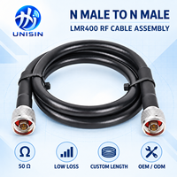 Câble coaxial UNISIN N Mâle vers N Mâle LMR400 RF 50 Ohm à perte ultra-faible pour antenne de tour cellulaire 4G LTE 5G Noir