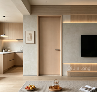 Portes intérieures modernes minimalistes en bois massif avec panneaux muraux, adaptées aux résidences, hôtels, appartements et projets d'aménagement.