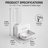 Fontaine à eau pour animaux de compagnie avec filtre durable facile à nettoyer, distributeur d'eau pour lapins et autres petits animaux