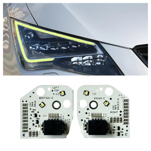 Módulos LED de Luces de Circulación Diurna Amarillas Tipo Ojo de <span class=keywords><strong>Ángel</strong></span> para Seat <span class=keywords><strong>Leon</strong></span> 2013 2014 2015, Módulo de Luz Diurna Azul 5F0941475 5F0941476 - Product Image 2