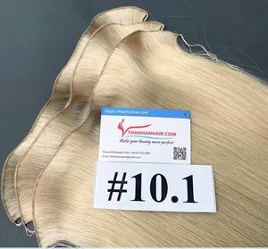 Calidad de lujo Nuevo diseño Cabello humano vietnamita Cabello virgen atado a mano Extensiones de cabello de trama invisible plana Genius Trama En stock - Product Image 1