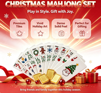 Tuiles de Mahjong en Acrylique de Noël Modernes et Luxueuses, Motif Père Noël, Arbre et Bonhomme de Neige, Portables et Durables pour le Divertissement