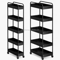 Chariot de rangement étroit à roulettes extensible, organisateur pour espaces étroits, étagère utilitaire réglable pour cuisine, salle de bain, buanderie